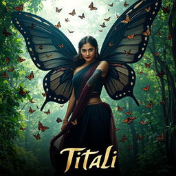 A captivating movie poster for a superhero film titled 'Titali'