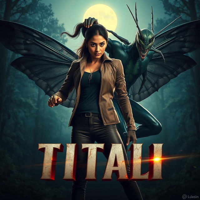 A cinematic action superhero fantasy film poster named 'Titali'