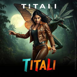 A cinematic action superhero fantasy film poster named 'Titali'