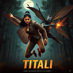 A cinematic action superhero fantasy film poster named 'Titali'