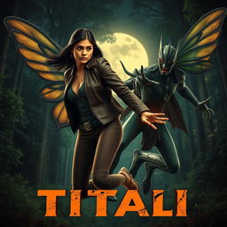 A cinematic action superhero fantasy film poster named 'Titali'