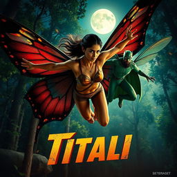 A cinematic action superhero fantasy film poster named 'Titali'