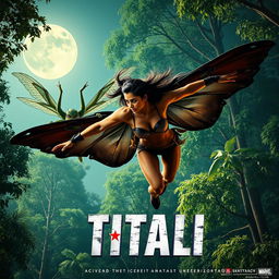 A cinematic action superhero fantasy film poster named 'Titali'