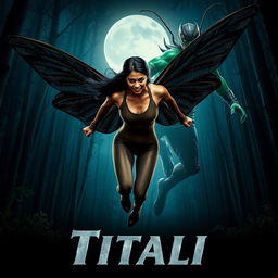 A dynamic cinematic action superhero fantasy film poster titled 'Titali'