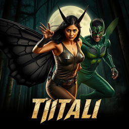 A dynamic cinematic action superhero fantasy film poster titled 'Titali'