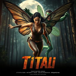 A dynamic cinematic action superhero fantasy film poster titled 'Titali'