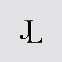 A stylish and contemporary logo design featuring the letters 'J' and 'L' creatively intertwined