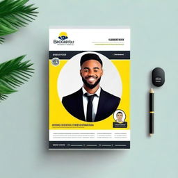 Design a captivating and professional profile picture and cover page suitable for a promotional page. Ensure the elements reflect the concept of business promotion