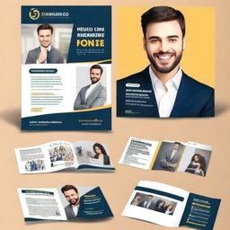 Design a captivating and professional profile picture and cover page suitable for a promotional page. Ensure the elements reflect the concept of business promotion