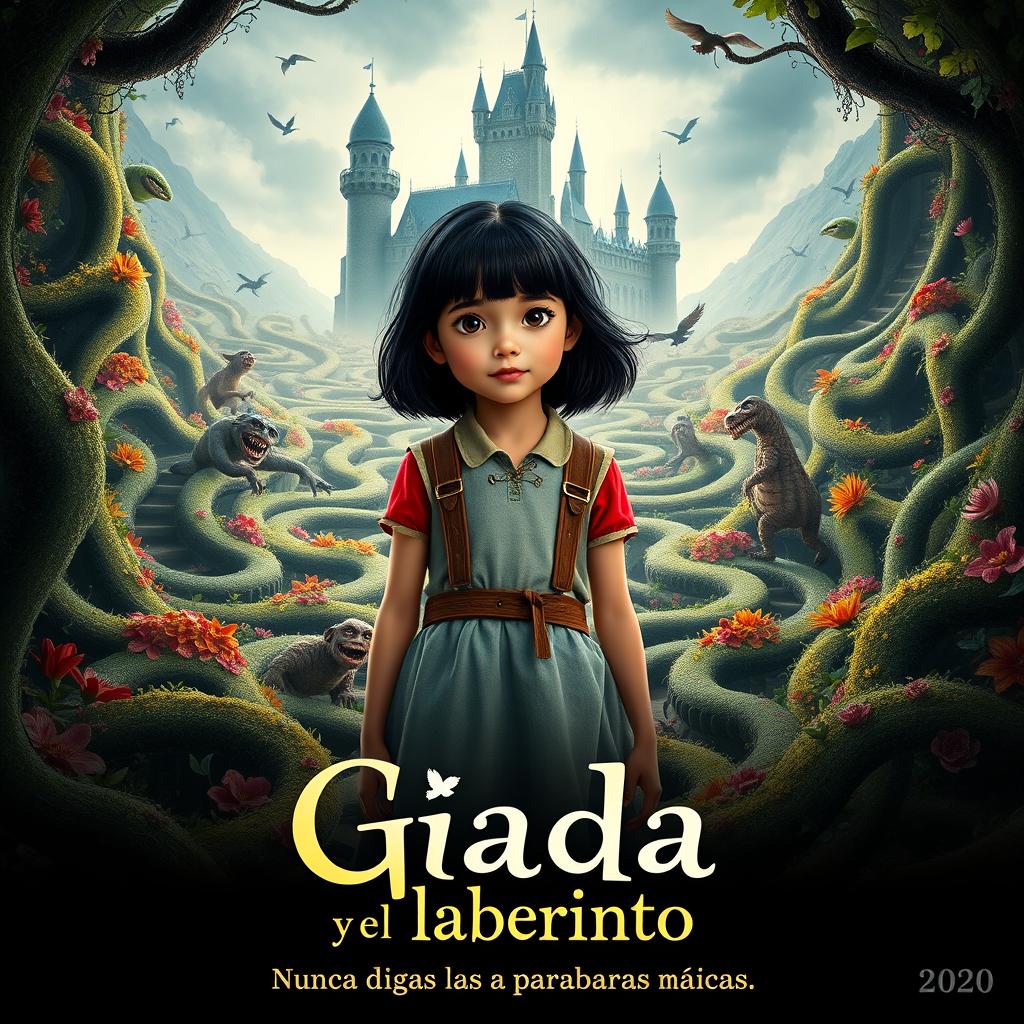 An enchanting movie poster for the film "Giada y el laberinto"