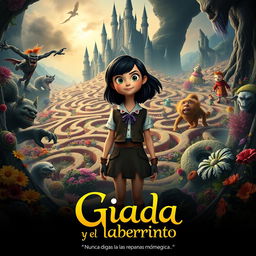 An enchanting movie poster for the film "Giada y el laberinto"