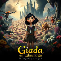 An enchanting movie poster for the film "Giada y el laberinto"