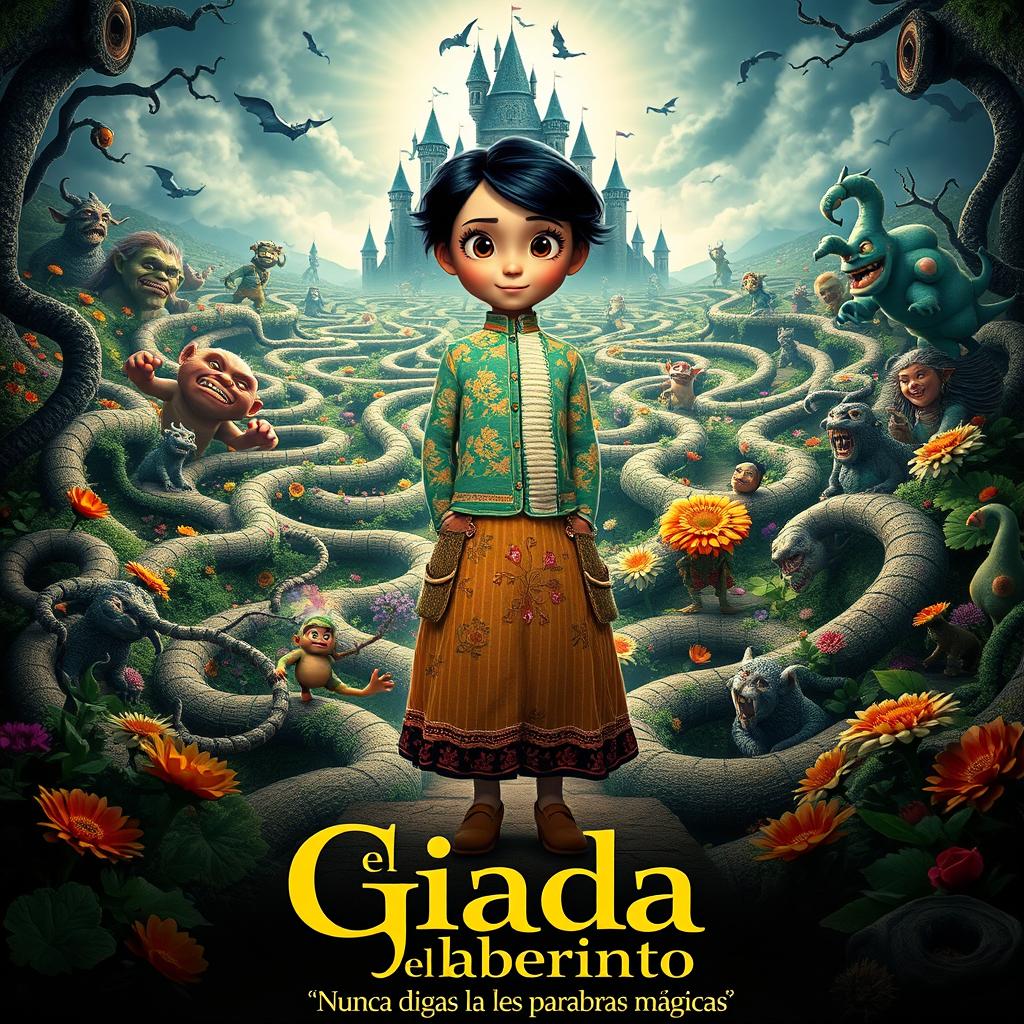 An enchanting movie poster for the film "Giada y el laberinto"