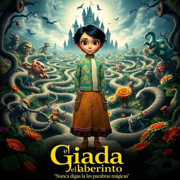 An enchanting movie poster for the film "Giada y el laberinto"