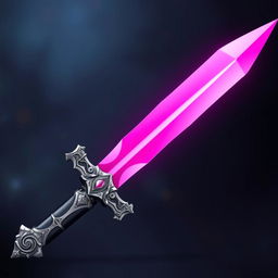 An artistic depiction of a dagger made of steel, showcasing a stunning and vivid pink color