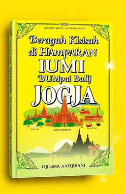 A book cover design for "Beragam Kisah di Hamparan Bumi Jogja" by Iqlima Azqiani and others