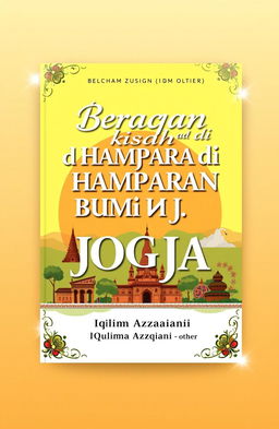A book cover design for "Beragam Kisah di Hamparan Bumi Jogja" by Iqlima Azqiani and others