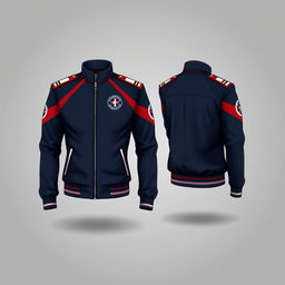 A design for a Paskibra (Flag Raising Troop) jacket featuring a modern, stylish look with a military-inspired silhouette