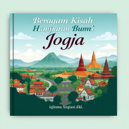 A serene and captivating panoramic cover design featuring the landscapes of Yogyakarta