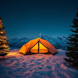 A captivating nighttime mountain range captured from the middle perspective, showcasing the vast landscape under a starry sky