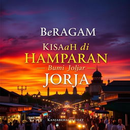 A stunning book cover design for 'Beragam Kisah di Hamparan Bumi Jogja'