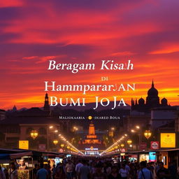 A stunning book cover design for 'Beragam Kisah di Hamparan Bumi Jogja'