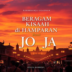 A stunning book cover design for 'Beragam Kisah di Hamparan Bumi Jogja'