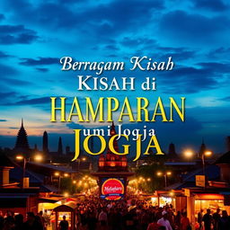 A captivating book cover design titled 'Beragam Kisah di Hamparan Bumi Jogja'