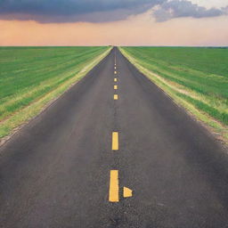 Accurately depict the Expected Opportunity Loss approach as a split road, with one path leading to a bright, vibrant horizon and the other to a fading, less promising one, illustrating the concept of potential loss in opportunity.