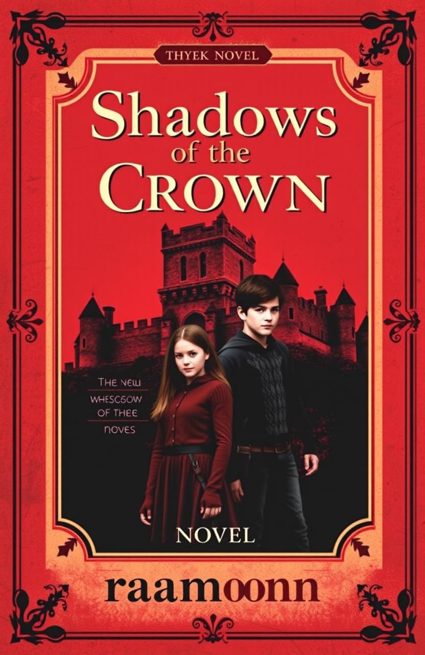 The cover of a novel titled 'Shadows of the Crown', featuring a vintage design