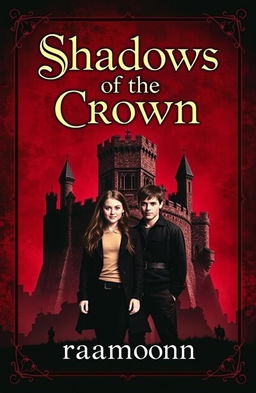 The cover of a novel titled 'Shadows of the Crown', featuring a vintage design