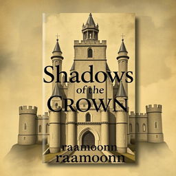 The cover of a novel titled 'Shadows of the Crown', featuring a vintage design inspired by Artbreeder aesthetics