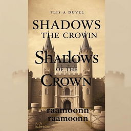 The cover of a novel titled 'Shadows of the Crown', featuring a vintage design inspired by Artbreeder aesthetics