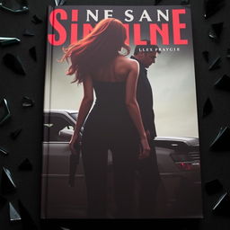 On the cover, a female silhouette stands with her back turned, her wavy red hair gently flowing in the air