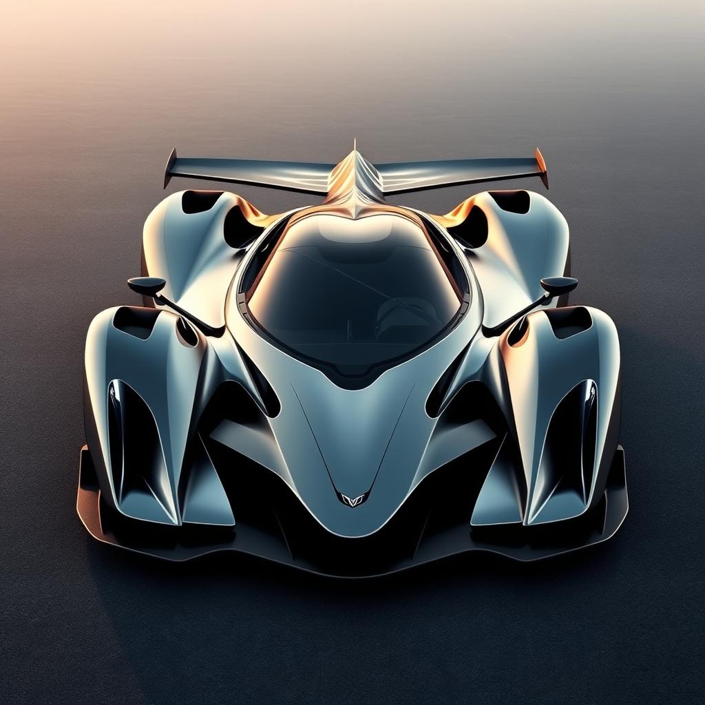 The ultimate hypercar, a masterpiece of automotive engineering and design, featuring a sleek, flowing body that harmoniously fuses nature's beauty with cutting-edge aerodynamics