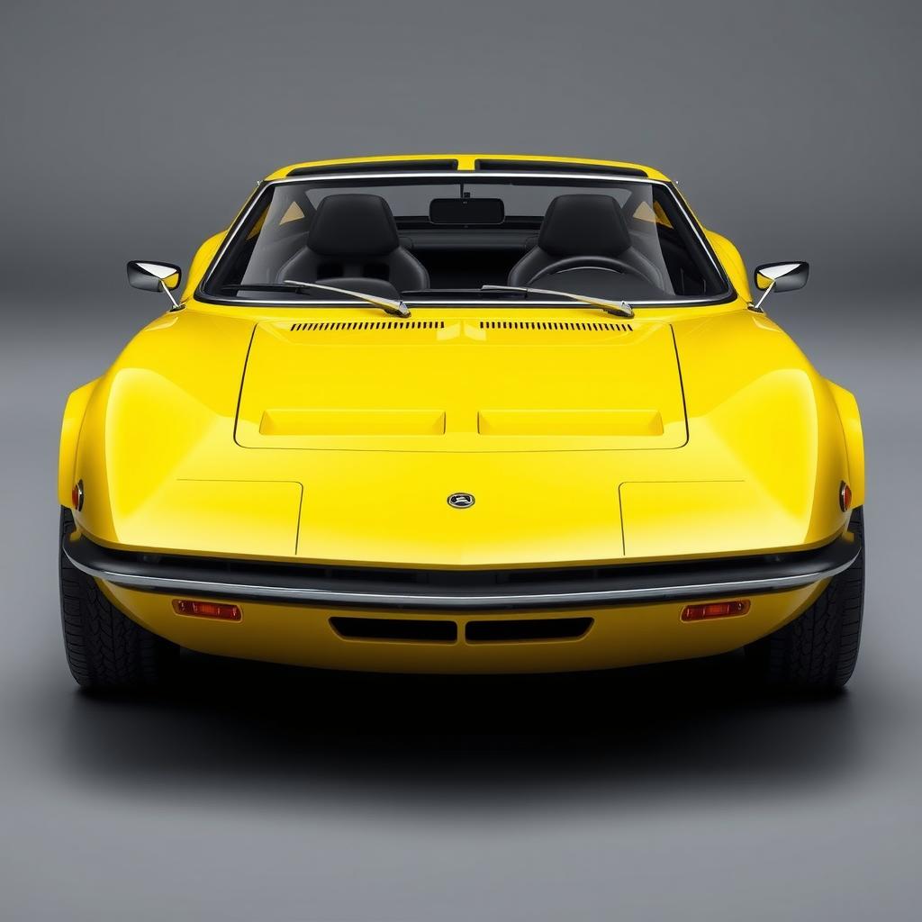 Visualize a lightweight sports car inspired by the legendary De Tomaso, merging Italian design with an emphasis on pure driving enjoyment