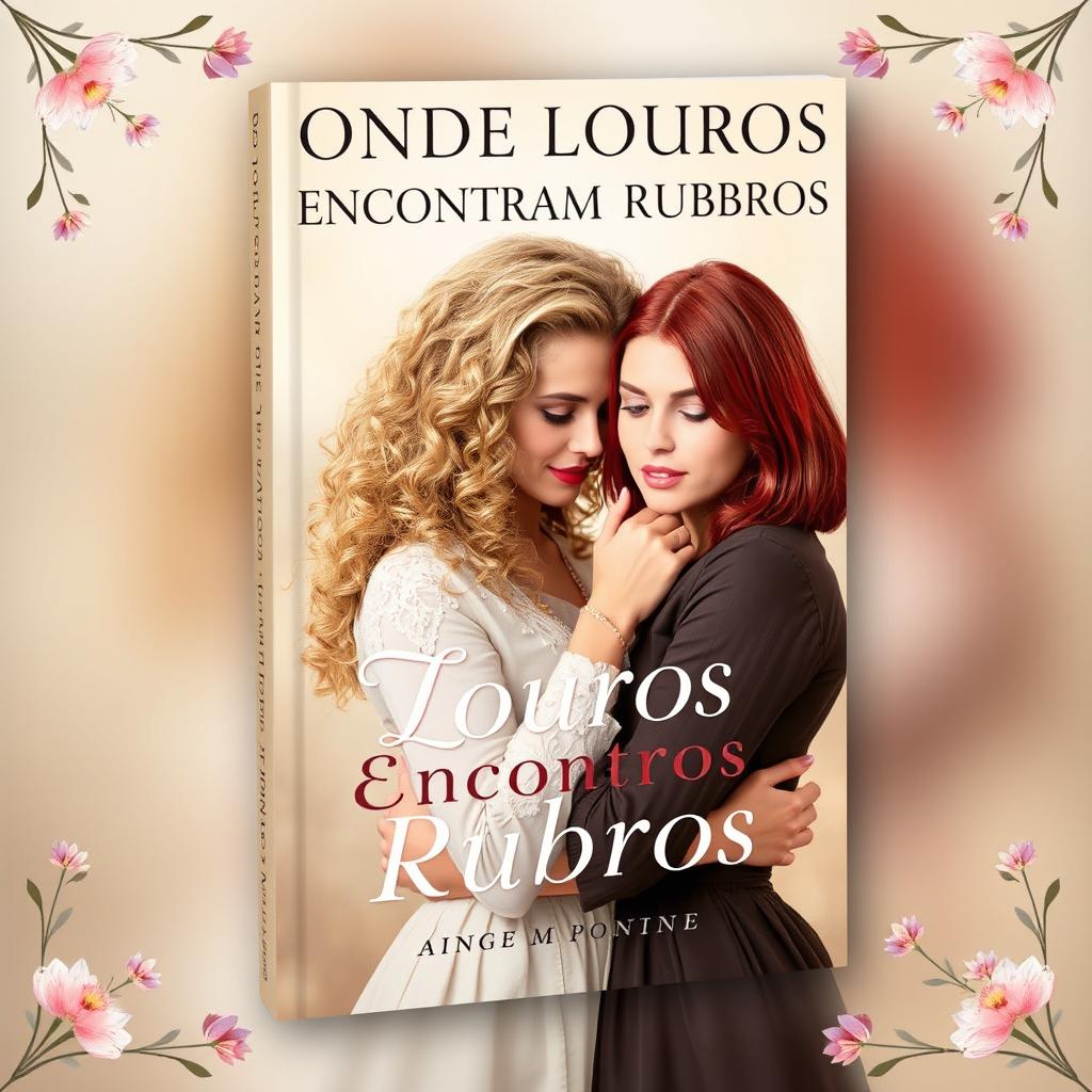 A romantic book cover for the title 'Onde Louros Encontram Rubros'