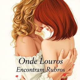 A romantic book cover for the title 'Onde Louros Encontram Rubros'