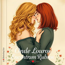 A romantic book cover for the title 'Onde Louros Encontram Rubros'