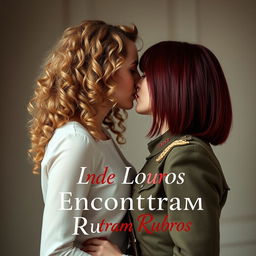 A romantic book cover for an LGBT romance novel titled 'Onde Louros Encontram Rubros'