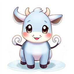 A cute, baby-style Water-type cow Pokémon, featuring soft, rounded shapes