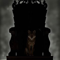 A striking silhouette of a man seated on an ornate throne, exuding an air of power and authority