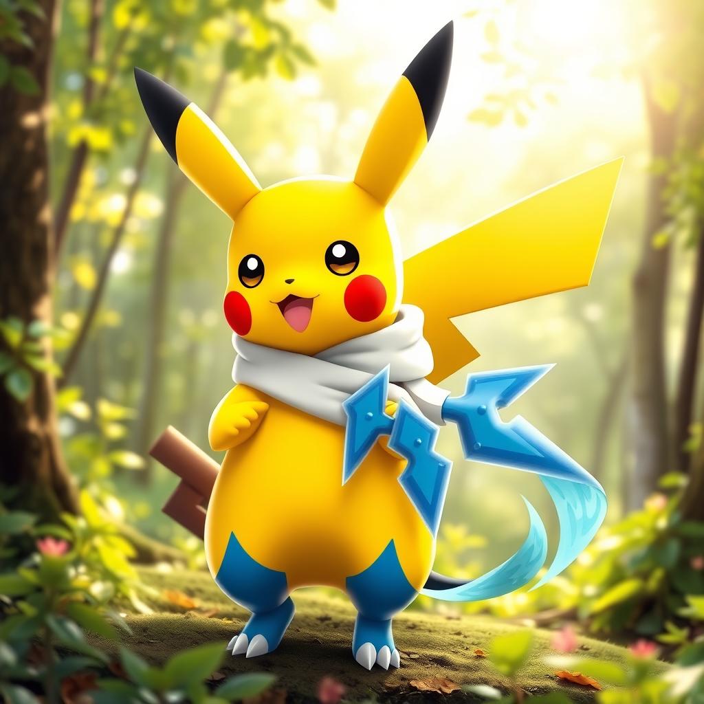 A fusion of Pikachu and Greninja, showcasing unique features of both characters