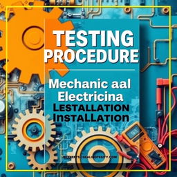 A visually striking book cover design for 'Testing Procedure Mechanical and Electrical Installation'