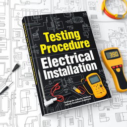 An engaging and professional book cover design for 'Testing Procedure Electrical Installation'