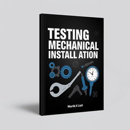 A sleek and professional book cover design for 'Testing Mechanical Installation'