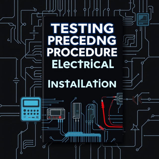 An engaging and professional book cover design for 'Testing Procedure of Electrical Installation'