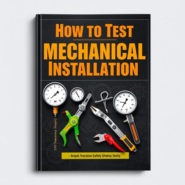 A professional and visually appealing book cover design for 'How to Test Mechanical Installation'