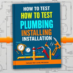 A sleek and informative book cover design for 'How to Test Plumbing Installation'