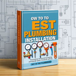 A visually striking book cover design for 'How to Test Plumbing Installation'